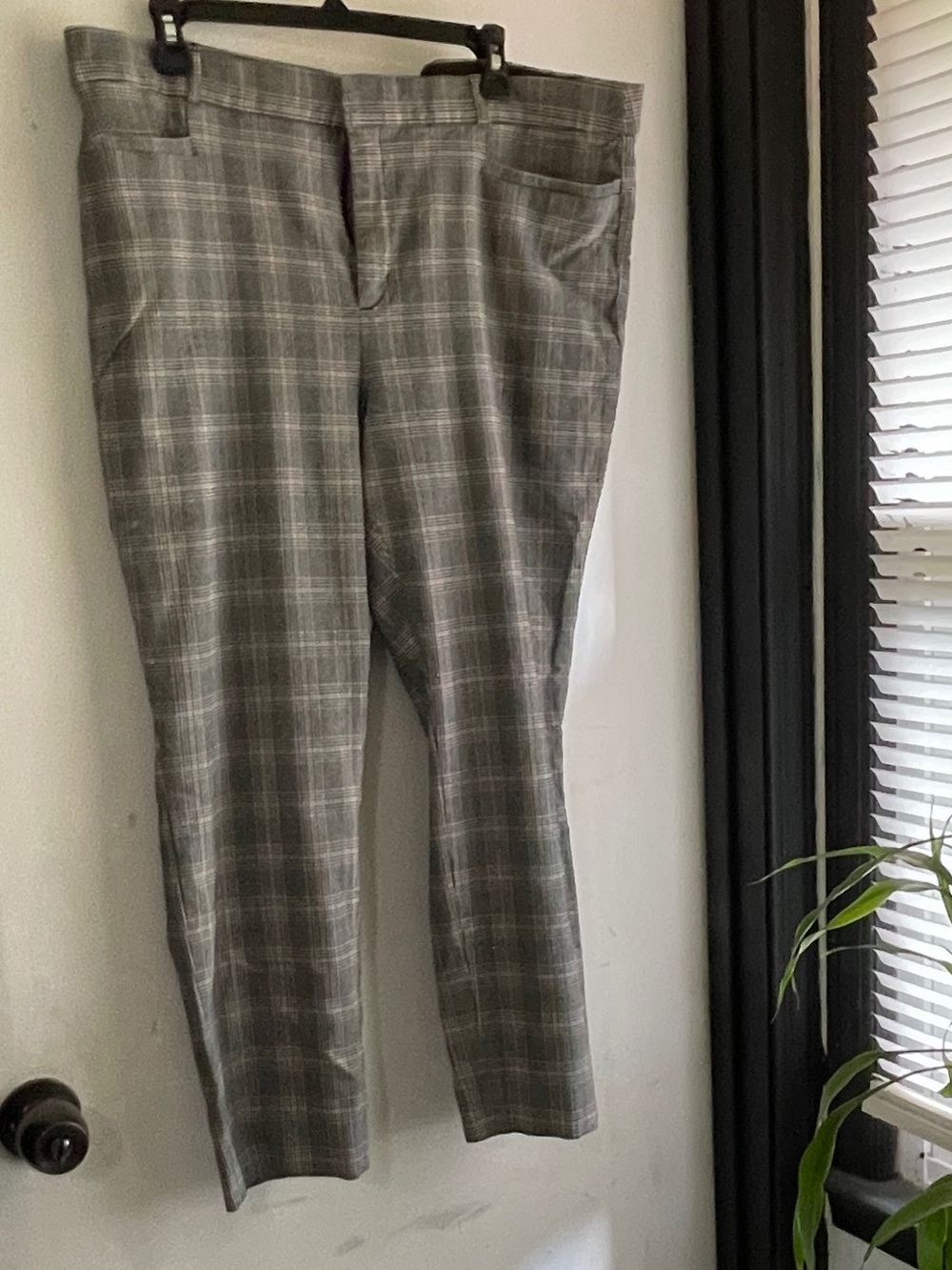 Banana Republic Gray Plaid Chinos